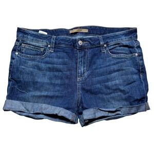 Joes Jeans Womens Denim Shorts W 32 Dark Wash Cuffed Mid Rise  #456